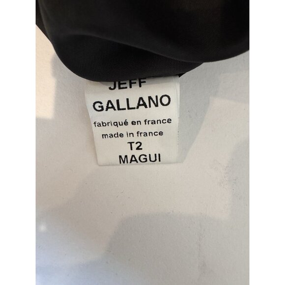 Jeff Gallano Black Gray Skirt Suit Geometric Jacket Skirt France T2 Medium MINT - Picture 10 of 16